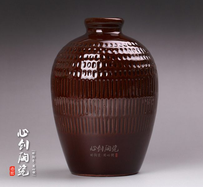 一斤紅釉酒瓶小酒壇